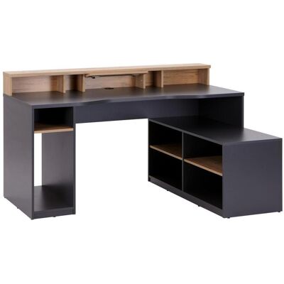 Möbelix , Anthrazit, Eichefarben , Holzwerkstoff , 91.5x160 cm , Kabeldurchlass, Regal , Büromöbel, Schreibtische, Gaming-Tische Möbelix , Anthrazit, Eichefarben , Holzwerkstoff , 91.5x160 cm , Kabeldurchlass, Regal , Büromöbel, Schreibtische, Gaming-Tische