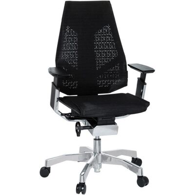 Mid.you , Schwarz, Alufarben , Metall , 57x107x46 cm , Wippmechanik mit Härtegradeinstellung, ergonomische Rückenlehne , Mid.you , Schwarz, Alufarben , Metall , 57x107x46 cm , Wippmechanik mit Härtegradeinstellung, ergonomische Rückenlehne ,