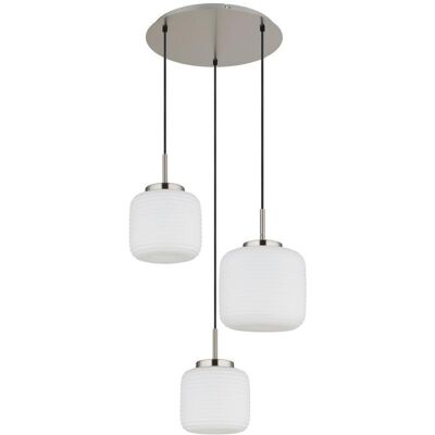 Globo , Schwarz, Weiß, Nickelfarben , Metall, Glas, Textil , 130 cm , CE , beliebig kürzbar , Globo , Schwarz, Weiß, Nickelfarben , Metall, Glas, Textil , 130 cm , CE , beliebig kürzbar ,
