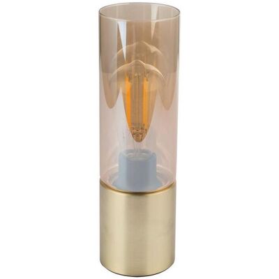 GLOBO Annika Gold Tischlampe - Modernes Design, Bernstein Glas, Touchschalter GLOBO Annika Gold Tischlampe - Modernes Design, Bernstein Glas, Touchschalter