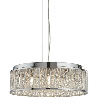 Searchlight Elise 7-Licht Pendelleuchte Chrom mit Kristallen - Beleuchtung Searchlight Elise 7-Licht Pendelleuchte Chrom mit Kristallen - Beleuchtung