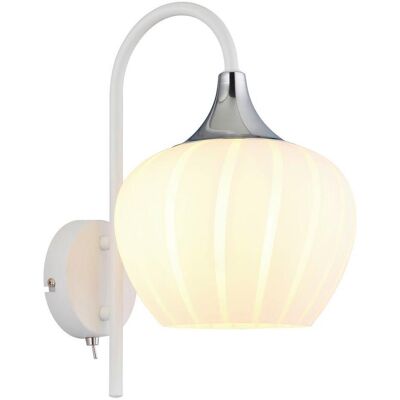 Globo , Weiß, Chromfarben , Metall, Glas , rund , 25x32x18 cm , CE , Wippschalter , Globo , Weiß, Chromfarben , Metall, Glas , rund , 25x32x18 cm , CE , Wippschalter ,