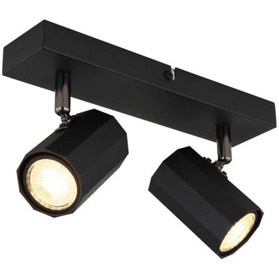 Globo , Schwarz , Metall , 6x14.5x26 cm , CE , verstellbare Spotlights , Globo , Schwarz , Metall , 6x14.5x26 cm , CE , verstellbare Spotlights ,