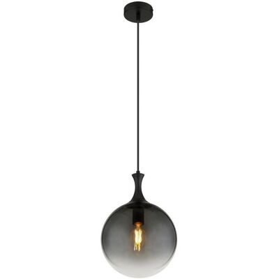 GLOBO Dalton Pendelleuchte - E27, 250mm, 141cm, Rauchglas schwarz GLOBO Dalton Pendelleuchte - E27, 250mm, 141cm, Rauchglas schwarz