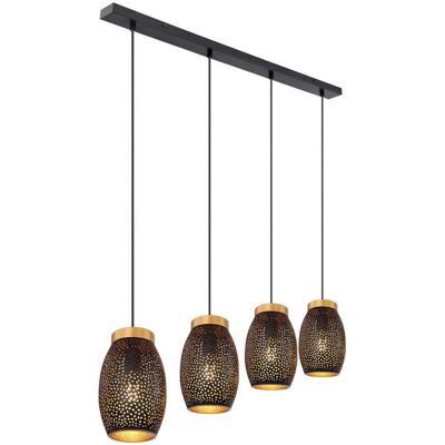 Globo Lighting Gold Hängeleuchte mit 4 E27 Fassungen - 120cm Globo Lighting Gold Hängeleuchte mit 4 E27 Fassungen - 120cm