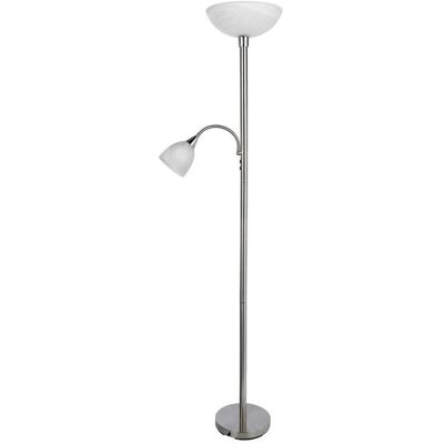 James Wood , Nickelfarben , Glas , 178 cm , Lesearm, mit Schalter , James Wood , Nickelfarben , Glas , 178 cm , Lesearm, mit Schalter ,