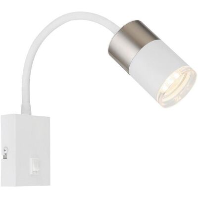 Globo , Weiß, Nickelfarben, Transparent , Metall, Kunststoff , 7x43 cm , CE , verstellbare Spotlights, Flexarm, Wippschalter , Globo , Weiß, Nickelfarben, Transparent , Metall, Kunststoff , 7x43 cm , CE , verstellbare Spotlights, Flexarm, Wippschalter ,