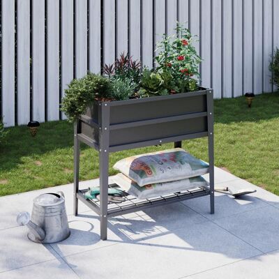 Luca Bessoni , Anthrazit , Metall , 68 l , 80x80x40 cm , Freizeit im Garten, Gartenpflege, Hochbeete, Hochbeete Luca Bessoni , Anthrazit , Metall , 68 l , 80x80x40 cm , Freizeit im Garten, Gartenpflege, Hochbeete, Hochbeete