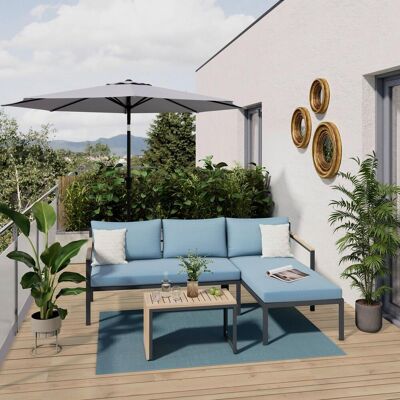 Beldano , Anthrazit, Hellblau , Holz, Metall, Textil , Akazie , massiv , Füllung: Polyester,Polyester , 219x142 cm , Bsci, FSC 100% , Beldano , Anthrazit, Hellblau , Holz, Metall, Textil , Akazie , massiv , Füllung: Polyester,Polyester , 219x142 cm , Bsci, FSC 100% ,