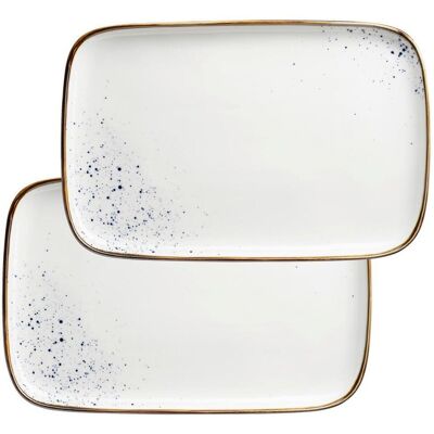 Mäser , Blau, Beige , Keramik , rechteckig , 30x2x20 cm , lebensmittelecht , Mäser , Blau, Beige , Keramik , rechteckig , 30x2x20 cm , lebensmittelecht ,