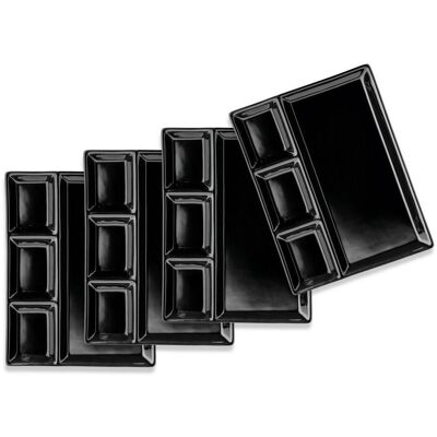 Mäser , Schwarz , Keramik , rechteckig , 25.5x2.5x19.5 cm , Grüner Punkt , stapelbar , Mäser , Schwarz , Keramik , rechteckig , 25.5x2.5x19.5 cm , Grüner Punkt , stapelbar ,