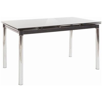 Mid.you , Schwarz , Metall, Glas , Uni , rechteckig , 75x80x140 cm , ausziehbar, gastro- und objekttauglich , Mid.you , Schwarz , Metall, Glas , Uni , rechteckig , 75x80x140 cm , ausziehbar, gastro- und objekttauglich ,