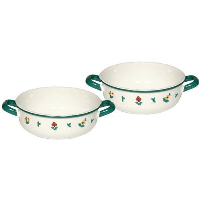 Riess , Grün, Weiß , Metall , Blume , rund , 30.5x29x34 cm , handbemalt, hitzebeständig, handgemacht , Kochen & Essen, Geschirr, Schüsseln & Schalen Riess , Grün, Weiß , Metall , Blume , rund , 30.5x29x34 cm , handbemalt, hitzebeständig, handgemacht , Kochen & Essen, Geschirr, Schüsseln & Schalen