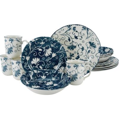 Creatable , Blau, Weiß , Keramik , Floral , 340 ml,400 ml , 26.5x40x43.5 cm , Kochen & Essen, Geschirr, Geschirrsets, Kombiservices Creatable , Blau, Weiß , Keramik , Floral , 340 ml,400 ml , 26.5x40x43.5 cm , Kochen & Essen, Geschirr, Geschirrsets, Kombiservices
