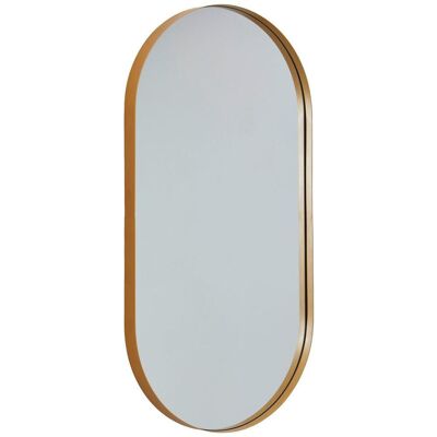 Mid.you Wandspiegel, Goldfarben, Metall, Glas, Holzwerkstoff, oval, 50x100x5 cm, Bsci, senkrecht und waagrecht montierbar, Garderobe, Garderobenspiegel Mid.you Wandspiegel, Goldfarben, Metall, Glas, Holzwerkstoff, oval, 50x100x5 cm, Bsci, senkrecht und waagrecht montierbar, Garderobe, Garderobenspiegel