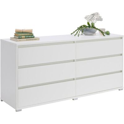Carryhome Kleiderschrank - 160/79/48 cm - Weiß - 6 Schubladen - Geräumiger Schrank Carryhome Kleiderschrank - 160/79/48 cm - Weiß - 6 Schubladen - Geräumiger Schrank