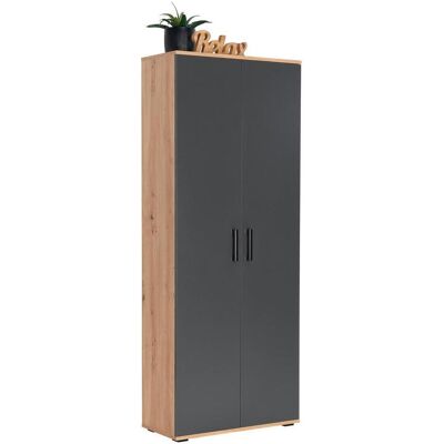 Xora Mehrzweckschrank, Anthrazit, Eiche Artisan, Kunststoff, 5 Fächer, 70x178.9x33.5 cm, stehend, Waschküche, Mehrzweckschränke Xora Mehrzweckschrank, Anthrazit, Eiche Artisan, Kunststoff, 5 Fächer, 70x178.9x33.5 cm, stehend, Waschküche, Mehrzweckschränke
