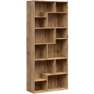 Regal, Eiche Wotan, Holzwerkstoff, 8 Fächer, 87.5x197.5x33.5 cm, Wohnzimmer, Regale, Bücherregale Regal, Eiche Wotan, Holzwerkstoff, 8 Fächer, 87.5x197.5x33.5 cm, Wohnzimmer, Regale, Bücherregale