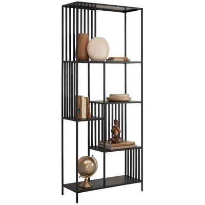 Ambia Home Regal, Schwarz, Metall, Metalloptik, 5 Fächer, 80x190x30 cm, Wohnzimmer, Regale, Bücherregale Ambia Home Regal, Schwarz, Metall, Metalloptik, 5 Fächer, 80x190x30 cm, Wohnzimmer, Regale, Bücherregale