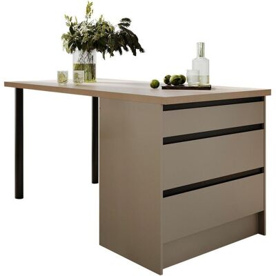 P & B Kücheninsel, Grau, Schwarz, Kaschmir, Holzwerkstoff, 3 Schublade(n) Schubladen, nur wie online abgebildet bestellbar, 180x91x90 cm, Küchen, Küchenzeilen & Küchenblöcke, Küchenzeilen P & B Kücheninsel, Grau, Schwarz, Kaschmir, Holzwerkstoff, 3 Schublade(n) Schubladen, nur wie online abgebildet bestellbar, 180x91x90 cm, Küchen, Küchenzeilen & Küchenblöcke, Küchenzeilen