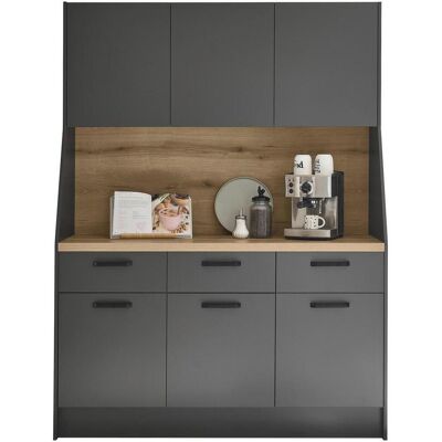 P & B Buffet, Graphitfarben, Kunststoff, 6 Fächer, 3 Schublade(n) Schubladen, 153x205x58 cm, Beimöbel erhältlich, Küchen, Küchenmöbel, Buffetschränke P & B Buffet, Graphitfarben, Kunststoff, 6 Fächer, 3 Schublade(n) Schubladen, 153x205x58 cm, Beimöbel erhältlich, Küchen, Küchenmöbel, Buffetschränke