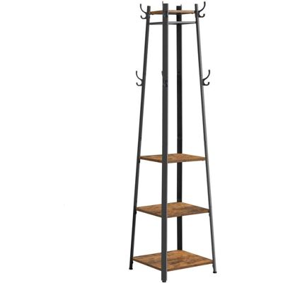 Boxxx Kleiderständer, Braun, Schwarz, Metall, Holzwerkstoff, Vintage, 43x180x43 cm, Hutablage, standfeste Füße, Garderobe, Garderobenständer Boxxx Kleiderständer, Braun, Schwarz, Metall, Holzwerkstoff, Vintage, 43x180x43 cm, Hutablage, standfeste Füße, Garderobe, Garderobenständer