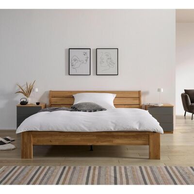 Mid.you Bett, Wildeiche, Holz, Wildeiche, massiv, Höhe ca. 25 cm, 180x200 cm, Lattenrosthöhe individuell einstellbar, Schlafzimmer, Komplette Schlafzimmer und Serien, Schlafzimmerserien Mid.you Bett, Wildeiche, Holz, Wildeiche, massiv, Höhe ca. 25 cm, 180x200 cm, Lattenrosthöhe individuell einstellbar, Schlafzimmer, Komplette Schlafzimmer und Serien, Schlafzimmerserien