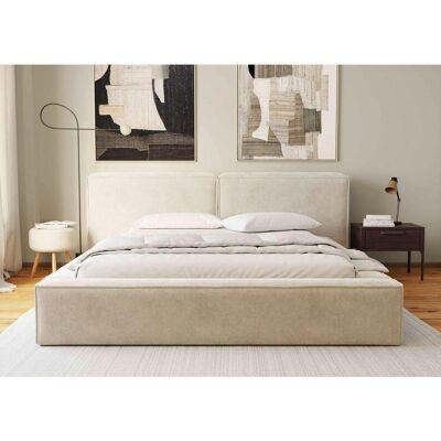 Chameo Polsterbett, Beige, Textil, Birke, 160x200 cm, Bettkasten, gepolstertes Kopfteil, in verschiedenen Größen erhältlich, Schlafzimmer, Betten, Polsterbetten Chameo Polsterbett, Beige, Textil, Birke, 160x200 cm, Bettkasten, gepolstertes Kopfteil, in verschiedenen Größen erhältlich, Schlafzimmer, Betten, Polsterbetten