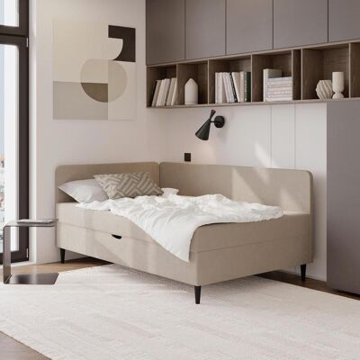 P & B Boxbett, Beige, Textil, H3, Höhe ca. 18 cm, 90x200 cm, Bettkasten, Schlafzimmer, Betten, Boxspringbetten P & B Boxbett, Beige, Textil, H3, Höhe ca. 18 cm, 90x200 cm, Bettkasten, Schlafzimmer, Betten, Boxspringbetten