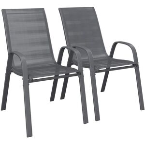 Ambia Garden Gartensessel-Set, Anthrazit, Metall, Textil, U-Form, 54x90x72 cm, stapelbar, Gartenmöbel, Gartensessel, Gartenstühle Ambia Garden Gartensessel-Set, Anthrazit, Metall, Textil, U-Form, 54x90x72 cm, stapelbar, Gartenmöbel, Gartensessel, Gartenstühle