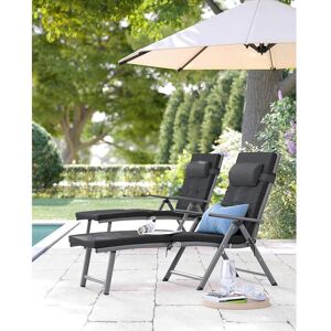 Modante Sonnenliege, Grau, Schwarz, Metall, Textil, Füllung: Polyetherschaumkern,Polyetherschaumkern, 61x39x183 cm, Auflage, Rückenlehne verstellbar, Gartenmöbel, Balkonmöbel, Balkonliegen Modante Sonnenliege, Grau, Schwarz, Metall, Textil, Füllung: Polyetherschaumkern,Polyetherschaumkern, 61x39x183 cm, Auflage, Rückenlehne verstellbar, Gartenmöbel, Balkonmöbel, Balkonliegen