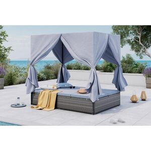 Ambia Garden Sonneninsel, Grau, Metall, Kunststoff, Textil, 135x180x197 cm, wetterfest, Gartenmöbel, Loungemöbel, Sonneninseln Ambia Garden Sonneninsel, Grau, Metall, Kunststoff, Textil, 135x180x197 cm, wetterfest, Gartenmöbel, Loungemöbel, Sonneninseln