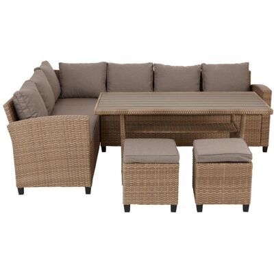 Ambia Garden Dining-Loungeset, Hellbraun, Kunststoff, Textil, Füllung: Schaumstoff,Schaumstoff, L-Form, links montierbar, 236x179 cm, Gartenmöbel, Gartengarnituren, Gartenmöbel-Sets Ambia Garden Dining-Loungeset, Hellbraun, Kunststoff, Textil, Füllung: Schaumstoff,Schaumstoff, L-Form, links montierbar, 236x179 cm, Gartenmöbel, Gartengarnituren, Gartenmöbel-Sets
