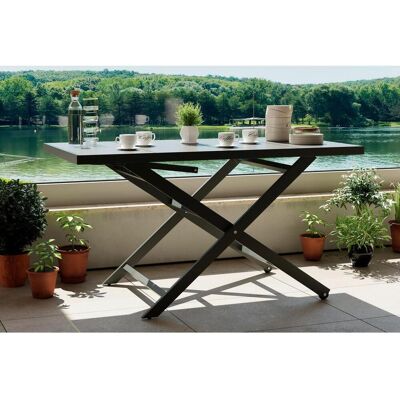 Ambia Garden Loungetisch, Grau, Metall, rechteckig, eckig, 140x40-71x75 cm, höhenverstellbar, Gartenmöbel, Loungemöbel, Lounge-Serien Ambia Garden Loungetisch, Grau, Metall, rechteckig, eckig, 140x40-71x75 cm, höhenverstellbar, Gartenmöbel, Loungemöbel, Lounge-Serien