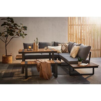 Ambia Garden Dining-Loungeset, Anthrazit, Dunkelgrau, Teakfarben, Metall, Kunststoff, Textil, Füllung: Polyester,Schaumstoff, einzeln stellbar, 240x240 cm, UV-beständig, Gartenmöbel, Gartengarnituren, Gartenmöbel-Sets Ambia Garden Dining-Loungeset, Anthrazit, Dunkelgrau, Teakfarben, Metall, Kunststoff, Textil, Füllung: Polyester,Schaumstoff, einzeln stellbar, 240x240 cm, UV-beständig, Gartenmöbel, Gartengarnituren, Gartenmöbel-Sets
