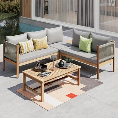 Ambia Garden Loungegarnitur, Anthrazit, Teakfarben, Holz, Kunststoff, Textil, Akazie, vollmassiv, Füllung: Komfortschaum,Komfortschaum, eckig, 240x180 cm, wetterbeständig, Gartenmöbel, Loungemöbel, Loungegarnituren Ambia Garden Loungegarnitur, Anthrazit, Teakfarben, Holz, Kunststoff, Textil, Akazie, vollmassiv, Füllung: Komfortschaum,Komfortschaum, eckig, 240x180 cm, wetterbeständig, Gartenmöbel, Loungemöbel, Loungegarnituren
