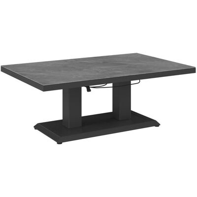 Ambia Garden Loungetisch, Dunkelgrau, Metall, Glas, rechteckig, eckig, Säule, 85x51-71x140 cm, höhenverstellbar, Gartenmöbel, Loungemöbel, Lounge-Serien Ambia Garden Loungetisch, Dunkelgrau, Metall, Glas, rechteckig, eckig, Säule, 85x51-71x140 cm, höhenverstellbar, Gartenmöbel, Loungemöbel, Lounge-Serien