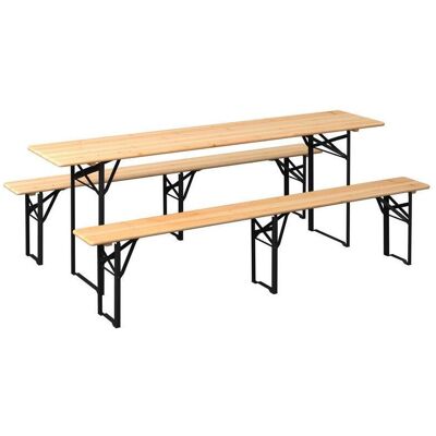 Ambia Garden Gartenset, Anthrazit, Naturfarben, Holz, Metall, 3-teilig, Tanne, massiv, Tisch klappbar, Bank klappbar, platzsparend verstaubar, Gartenmöbel, Gartengarnituren, Gartenmöbel-Sets Ambia Garden Gartenset, Anthrazit, Naturfarben, Holz, Metall, 3-teilig, Tanne, massiv, Tisch klappbar, Bank klappbar, platzsparend verstaubar, Gartenmöbel, Gartengarnituren, Gartenmöbel-Sets