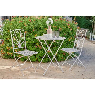 Ambia Garden Balkonset, Weiß, Metall, 3-teilig, Rundrohr, Flachrohr, Tisch klappbar, Stuhl klappbar, Gartenmöbel, Gartengarnituren, Balkonmöbel-Sets Ambia Garden Balkonset, Weiß, Metall, 3-teilig, Rundrohr, Flachrohr, Tisch klappbar, Stuhl klappbar, Gartenmöbel, Gartengarnituren, Balkonmöbel-Sets