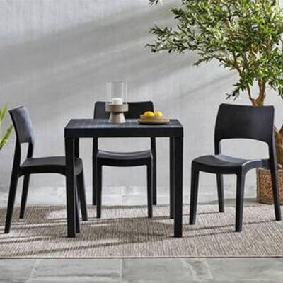 Gartentisch, Anthrazit, Kunststoff, rechteckig, 65x72x78 cm, Made in Italy, Gartenmöbel, Gartentische, Gartentische Gartentisch, Anthrazit, Kunststoff, rechteckig, 65x72x78 cm, Made in Italy, Gartenmöbel, Gartentische, Gartentische