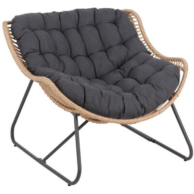 Ambia Garden Gartensessel, Anthrazit, Dunkelgrau, Hellbraun, Metall, Kunststoff, Textil, Kufe, 97x83.5x110.5 cm, wetterfest, Gartenmöbel, Gartensessel Ambia Garden Gartensessel, Anthrazit, Dunkelgrau, Hellbraun, Metall, Kunststoff, Textil, Kufe, 97x83.5x110.5 cm, wetterfest, Gartenmöbel, Gartensessel