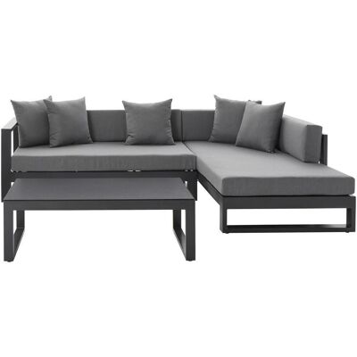 Amatio Pro Loungegarnitur, Anthrazit, Metall, Glas, Textil, 3-teilig, Füllung: Schaumstoff,Polyester,Schaumstoff, Ottomane rechts, L-Form, 248x180 cm, Gartenmöbel, Loungemöbel, Loungegarnituren Amatio Pro Loungegarnitur, Anthrazit, Metall, Glas, Textil, 3-teilig, Füllung: Schaumstoff,Polyester,Schaumstoff, Ottomane rechts, L-Form, 248x180 cm, Gartenmöbel, Loungemöbel, Loungegarnituren