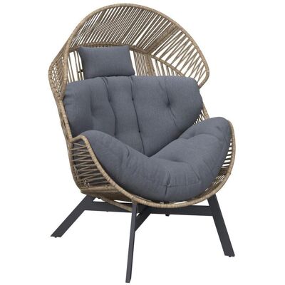 Ambia Garden Loungesessel, Grau, Naturfarben, Schwarz, Metall, Kunststoff, Textil, Füllung: Schaumstoff, eckig, X-Form, 101x140x96 cm, Typenauswahl, Gartenmöbel, Loungemöbel, Lounge-Serien Ambia Garden Loungesessel, Grau, Naturfarben, Schwarz, Metall, Kunststoff, Textil, Füllung: Schaumstoff, eckig, X-Form, 101x140x96 cm, Typenauswahl, Gartenmöbel, Loungemöbel, Lounge-Serien