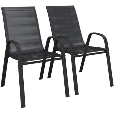 Ambia Garden Gartensessel-Set, Schwarz, Metall, Textil, U-Form, 54x90x72 cm, stapelbar, Gartenmöbel, Gartensessel, Gartenstühle Ambia Garden Gartensessel-Set, Schwarz, Metall, Textil, U-Form, 54x90x72 cm, stapelbar, Gartenmöbel, Gartensessel, Gartenstühle
