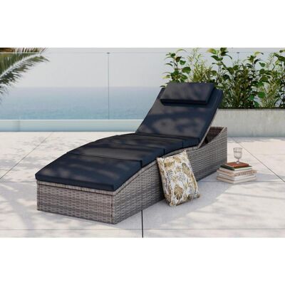 Ambia Garden Gartenliege, Grau, Metall, Kunststoff, Textil, Füllung: Polyester,Polyester, 190x80x60 cm, Rückenlehne verstellbar, Gartenmöbel, Gartenliegen, Sonnenliegen Ambia Garden Gartenliege, Grau, Metall, Kunststoff, Textil, Füllung: Polyester,Polyester, 190x80x60 cm, Rückenlehne verstellbar, Gartenmöbel, Gartenliegen, Sonnenliegen