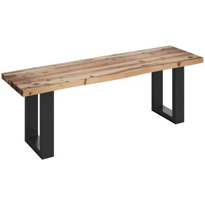 Ambia Garden Gartenbank, Schwarz, Akaziefarben, Holz, Metall, Akazie, massiv, 140x45x40 cm, Fsc, Gartenmöbel, Gartenbänke, Gartenbänke Ambia Garden Gartenbank, Schwarz, Akaziefarben, Holz, Metall, Akazie, massiv, 140x45x40 cm, Fsc, Gartenmöbel, Gartenbänke, Gartenbänke