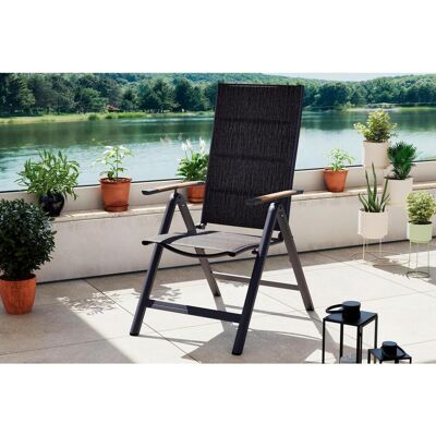 Ambia Garden Gartensessel, Naturfarben, Dunkelgrau, Metall, Textil, Flachrohr, 57x108x70 cm, klappbar, Gartenmöbel, Gartensessel, Gartenstühle Ambia Garden Gartensessel, Naturfarben, Dunkelgrau, Metall, Textil, Flachrohr, 57x108x70 cm, klappbar, Gartenmöbel, Gartensessel, Gartenstühle