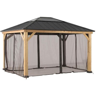 Pavillon-Seitenteil, Braun, Textil, 399x220 cm, Sonnenschutz, Pavillons Pavillon-Seitenteil, Braun, Textil, 399x220 cm, Sonnenschutz, Pavillons