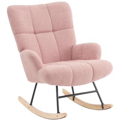 P & B Schaukelstuhl, Rosa, Holz, Metall, Textil, Kautschukholz, massiv, Sperrholz, 67x85x85 cm, Wohnzimmer, Sessel, Polstersessel P & B Schaukelstuhl, Rosa, Holz, Metall, Textil, Kautschukholz, massiv, Sperrholz, 67x85x85 cm, Wohnzimmer, Sessel, Polstersessel