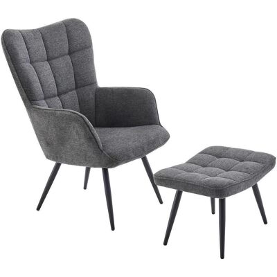 Ti`me Ti'me Relaxsesselset, Dunkelgrau, Metall, Textil, 68x100x78 cm, Wohnzimmer, Sessel, Relaxsessel Ti`me Ti'me Relaxsesselset, Dunkelgrau, Metall, Textil, 68x100x78 cm, Wohnzimmer, Sessel, Relaxsessel